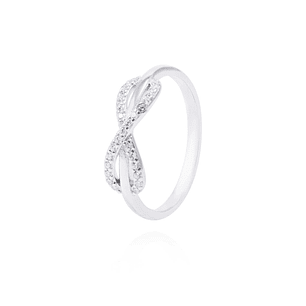 Anillo de Plata Esterlina Infinito Con Circón