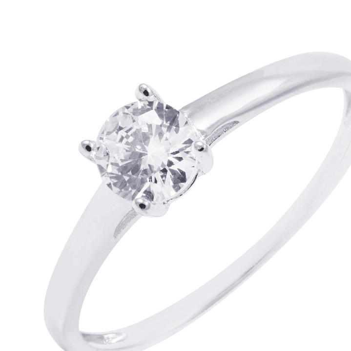 Anillo de Plata Esterlina Solitario con Circón 2