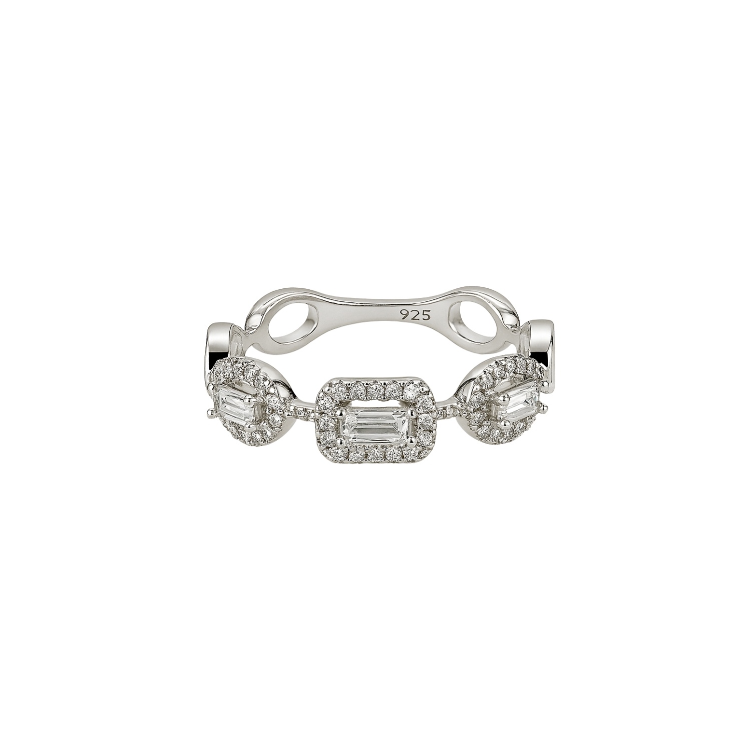 Anillo de Plata Esterlina 925 Triada con Circonita 2