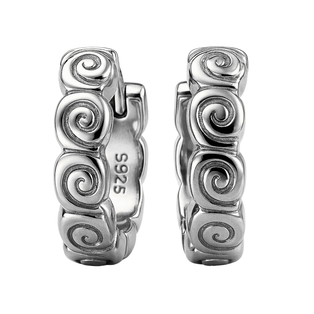 Aros de Plata Esterlina 925 Argollas Espirales 1