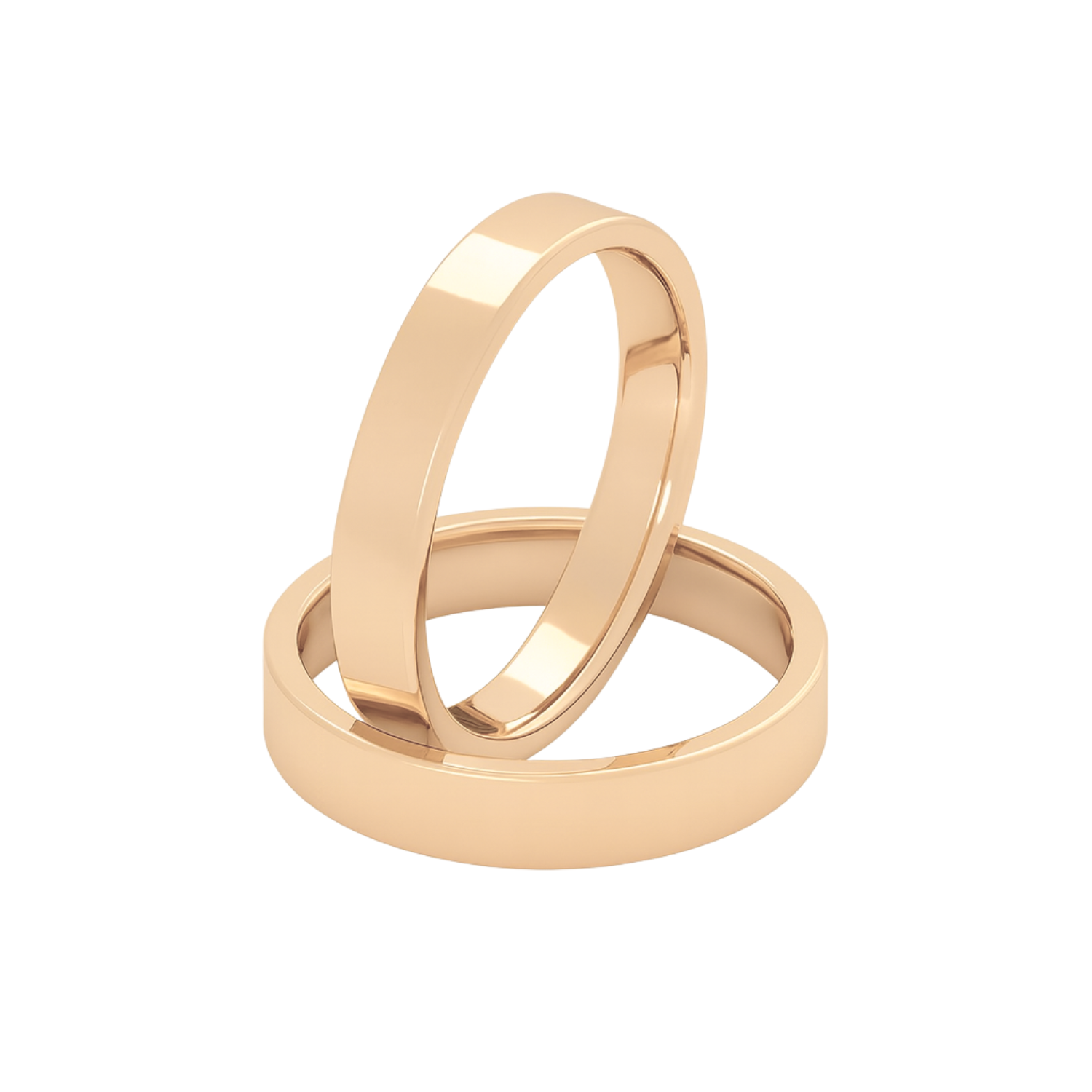 Par Argollas Matrimonio de Oro Miel 18kt Tubo Ferrada de 3,5mm 1