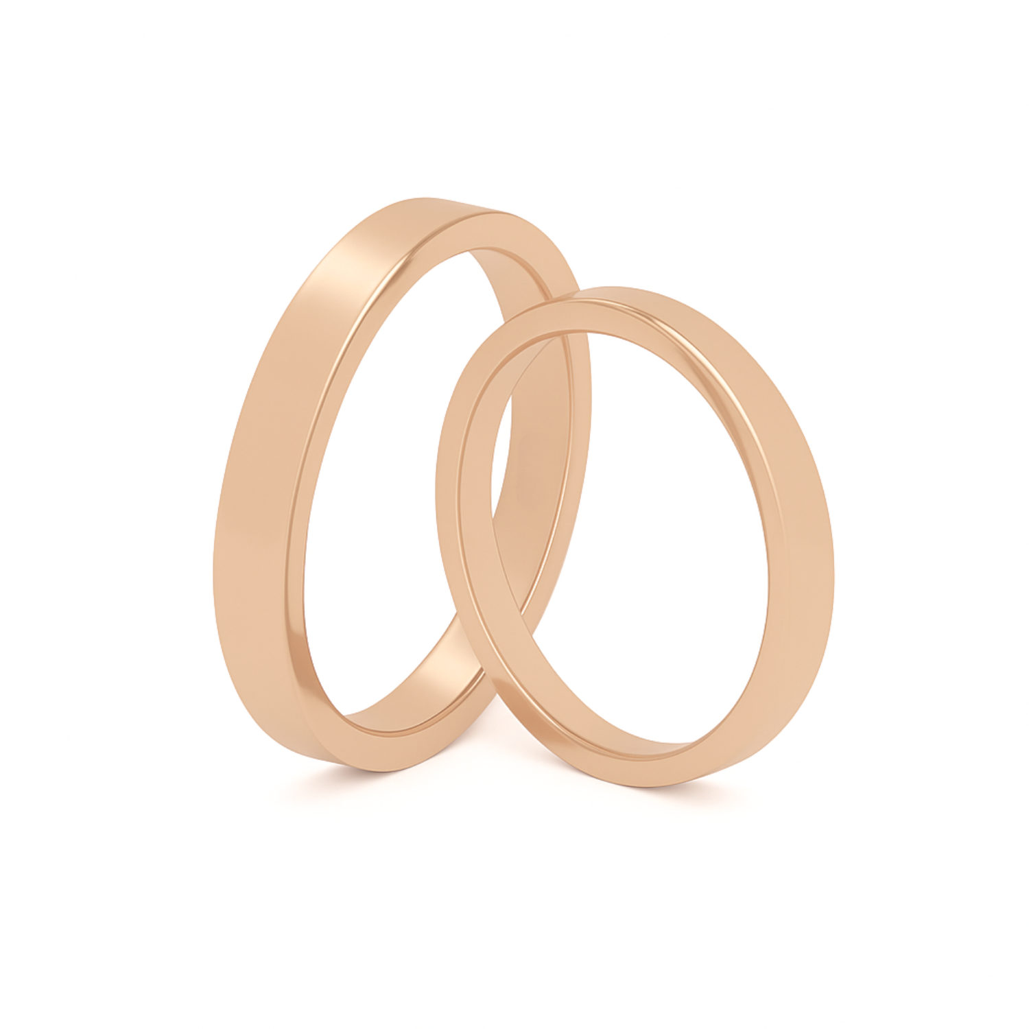 Par Argollas Matrimonio de Oro Miel 18kt Tubo Ferrada de 3,5mm 2