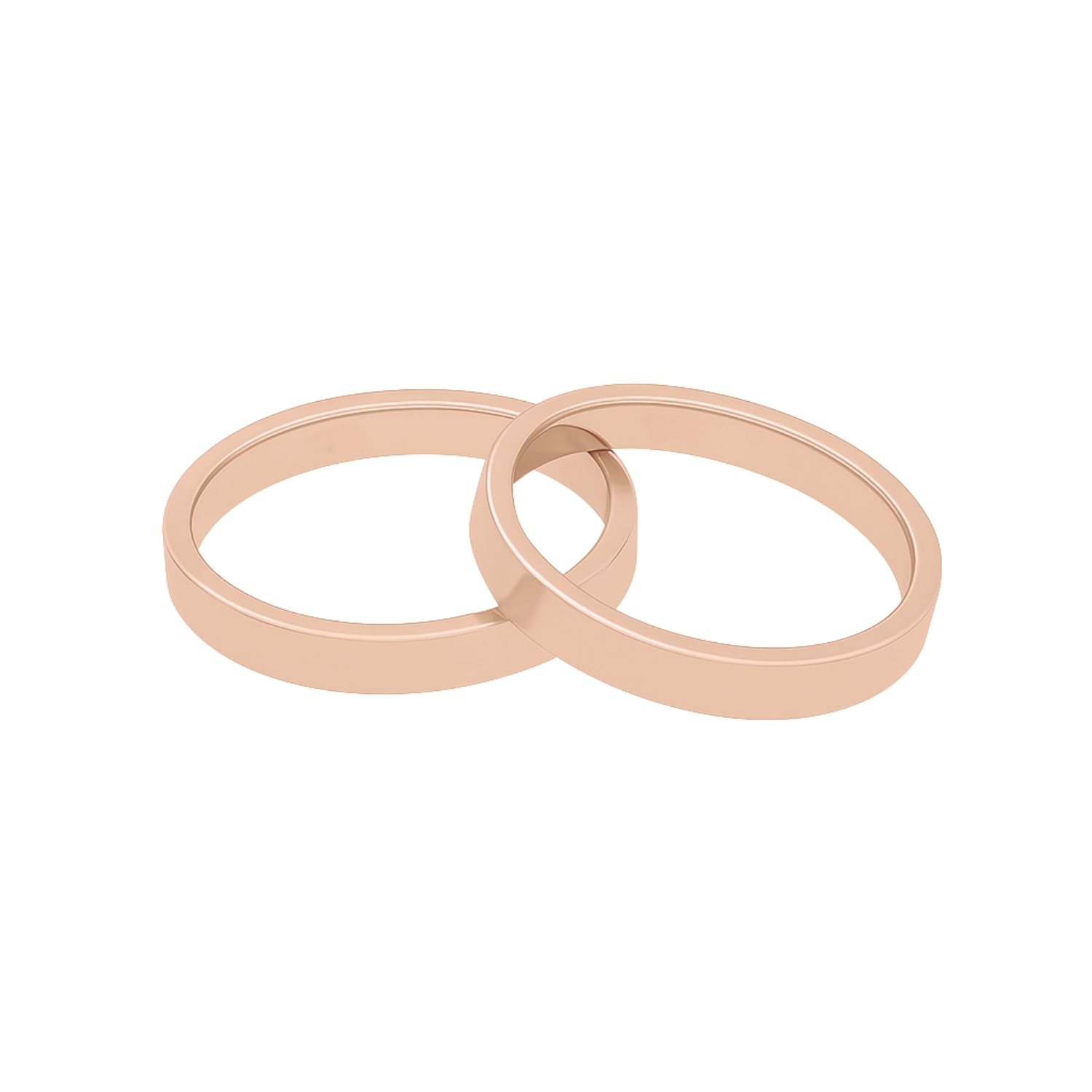 Par Argollas Matrimonio de Oro Miel 18kt Tubo Ferrada de 3,5mm 3
