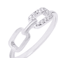 Anillo de Plata Esterlina Dos Eslabones Circón - Miniatura 2