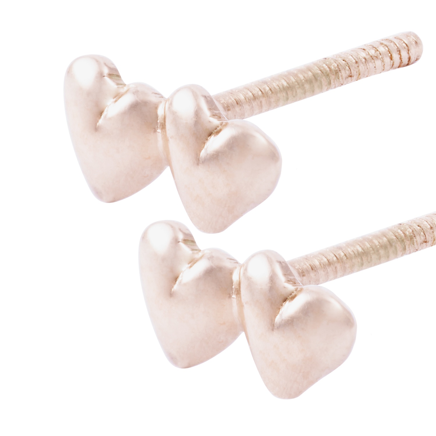 Aros Oro Miel 18kt Corazón Doble 2