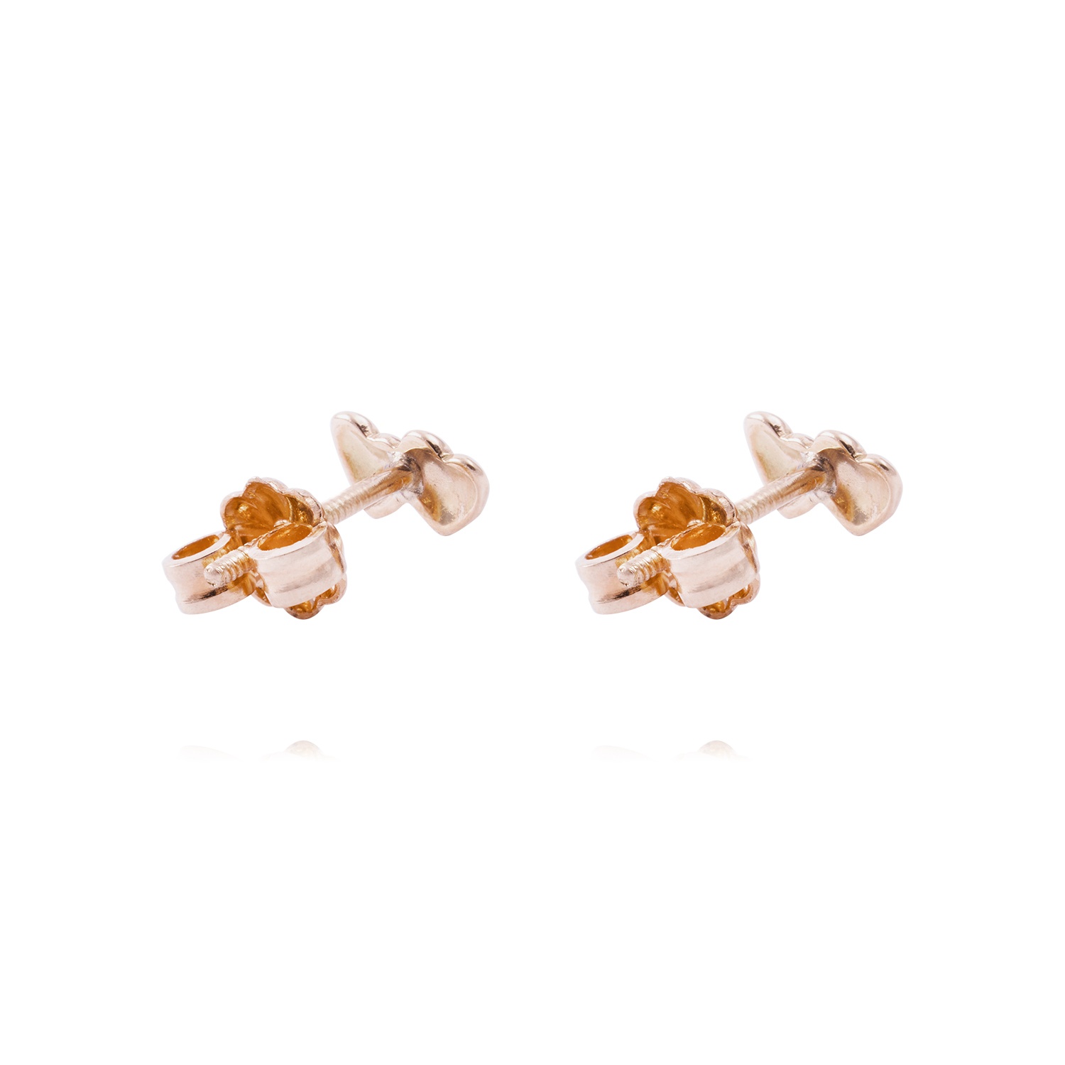 Aros Oro Miel 18kt Corazón Doble 3