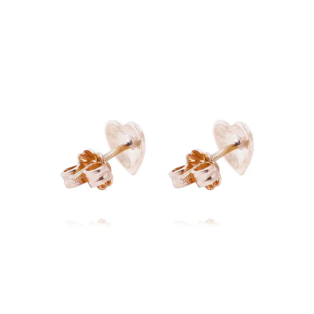 Aros Oro Miel 18kt Corazón Liso 3