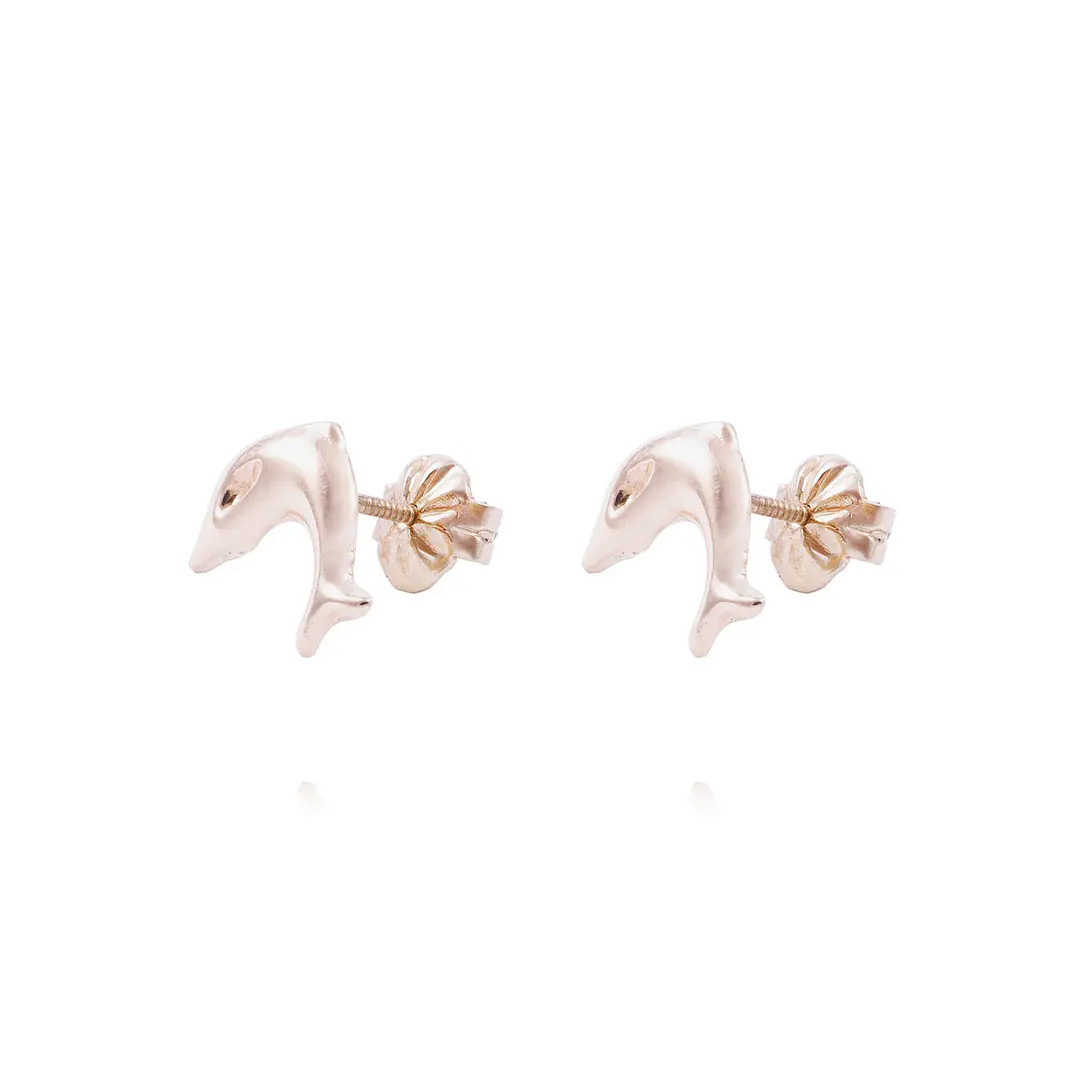 Aros Oro Miel 18kt Delfín 1