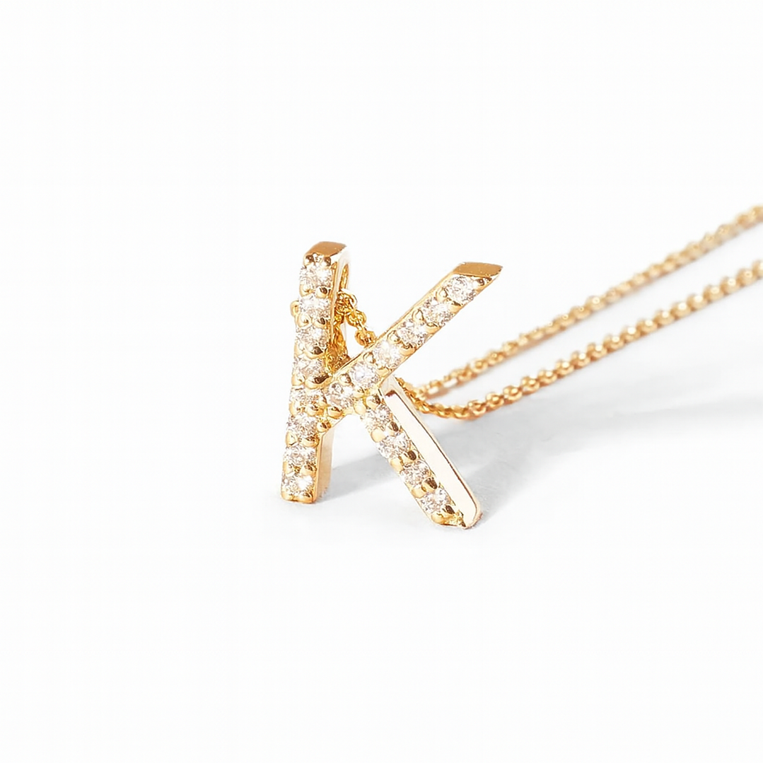 Collar Oro 18kt Letra K Diamantes 10Pts | Danielle Costantini 2