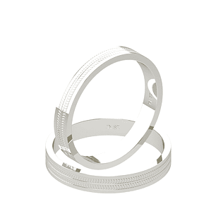 Par Argollas Matrimonio de Oro Blanco 18kt Modelo Treccia 5,0mm