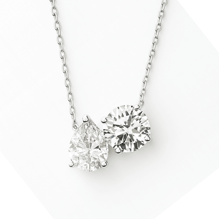 Collar de Plata Esterlina 925 Gota con Circonita Corte Brillante 3