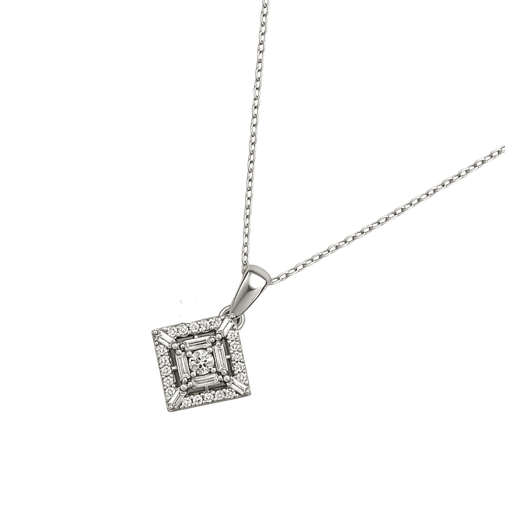 Collar de Plata Esterlina 925 Con Circonita Baguette 1