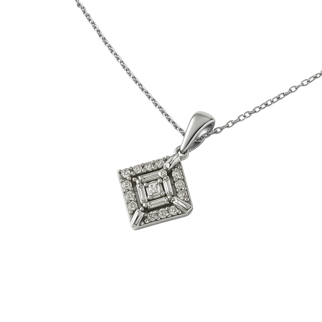 Collar de Plata Esterlina 925 Con Circonita Baguette 3