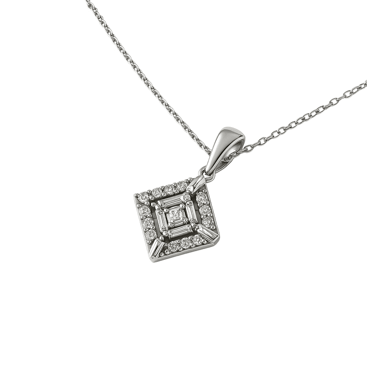 Collar de Plata Esterlina 925 Con Circonita Baguette 3