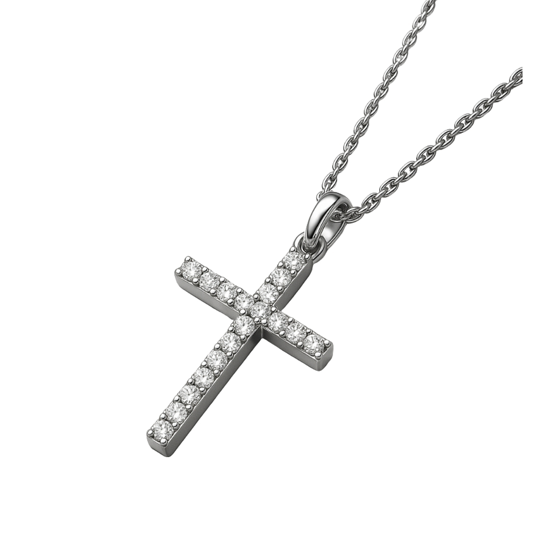 Collar de Plata Esterlina 925 Cruz con Circonita 3