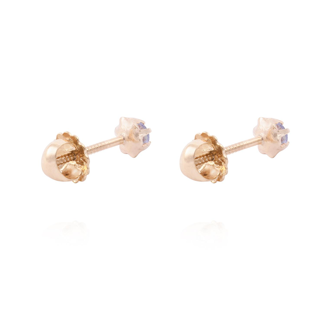 Aros Oro Miel 18kt Agua Marina 2,5mm 3