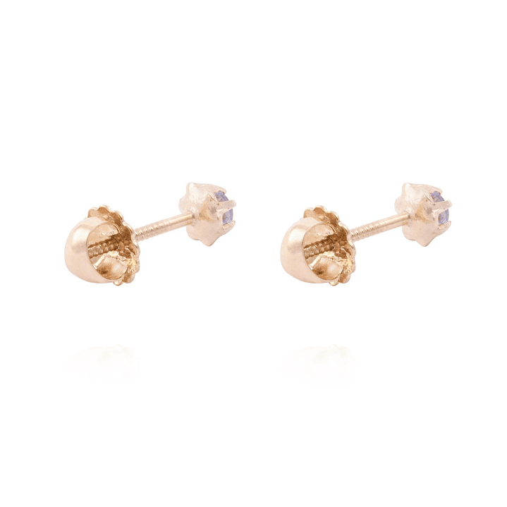 Aros Oro Miel 18kt Agua Marina 2,5mm 3