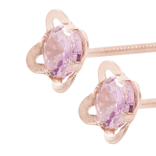 Aros Oro Miel 18kt Flor Rosa de Francia