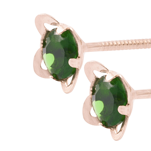 Aros Oro Miel 18kt Flor Esmeraldina