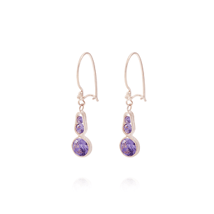 Aros Oro Miel 18kt  Amatista Degrade