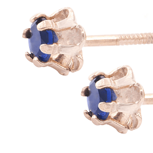 Aros Oro Miel 18kt  Zafiro 3mm