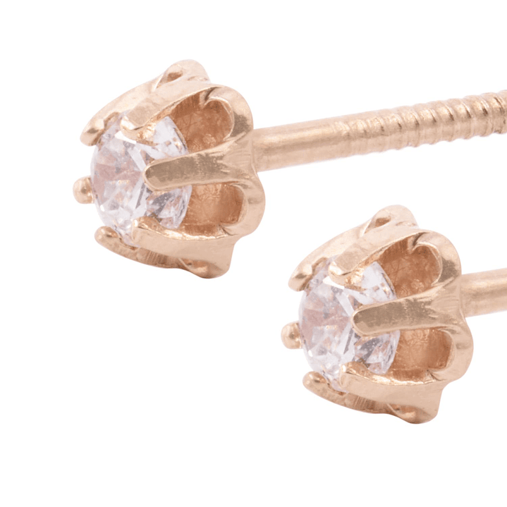 Aros Oro Miel 18kt Circón 2,5mm 2