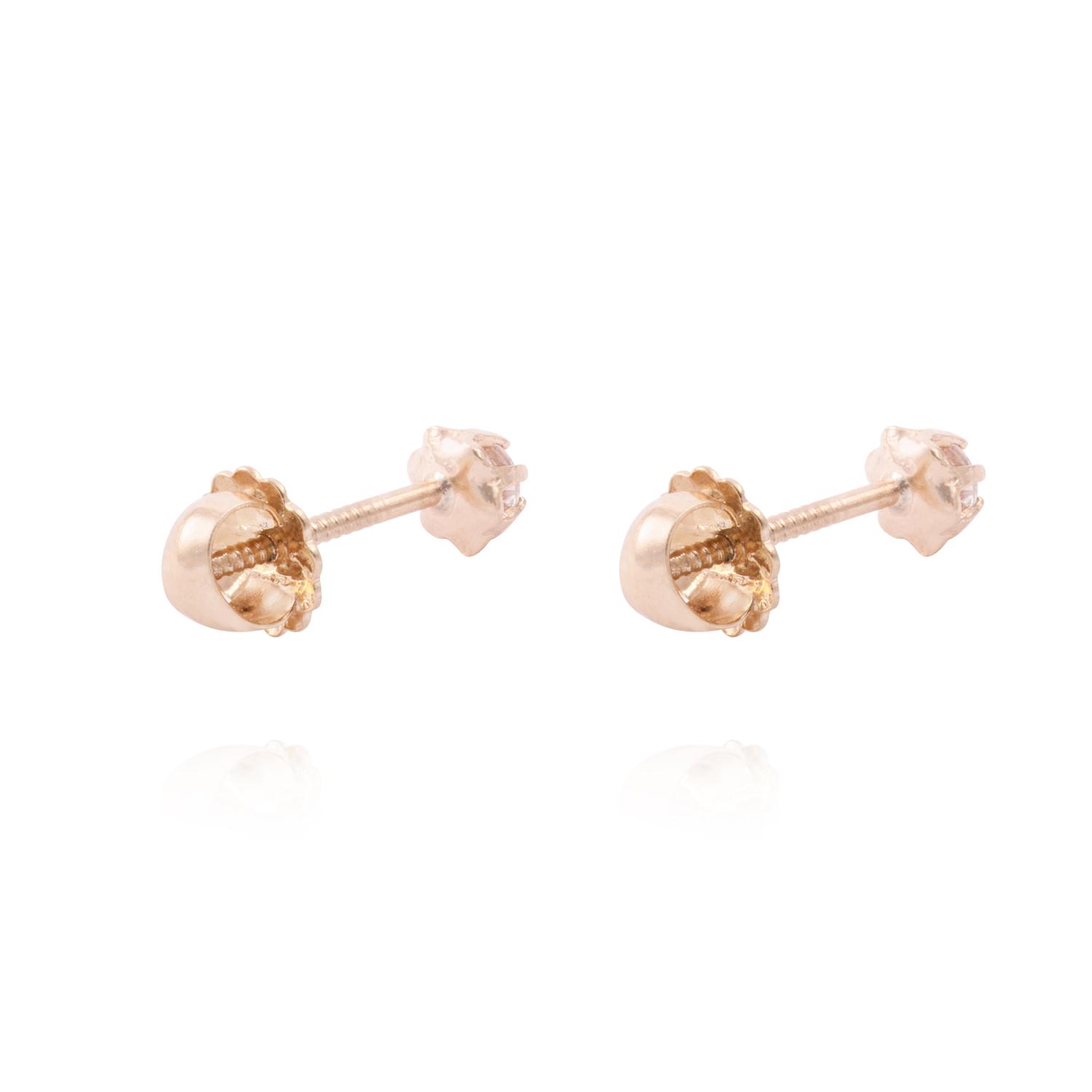 Aros Oro Miel 18kt Circón 2,5mm 3