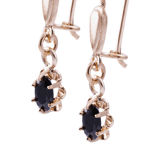 Aros Oro Miel 18kt Colgante Ónix