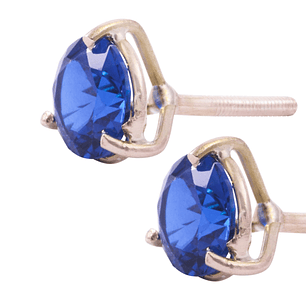 Aros Oro Miel 18kt Zafiro 5mm