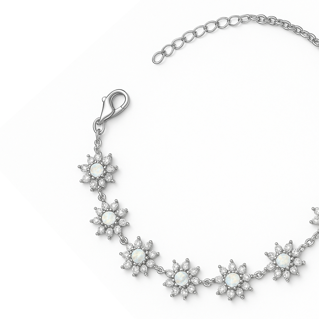 Pulsera de Plata Esterlina 925 Sol de Plata con Circonita 3