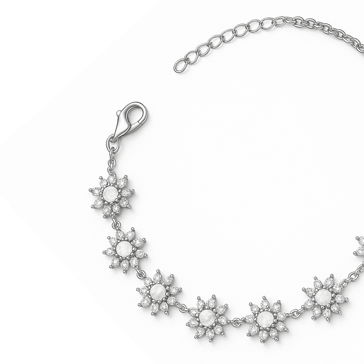 Pulsera de Plata Esterlina 925 Sol de Plata con Circonita 3