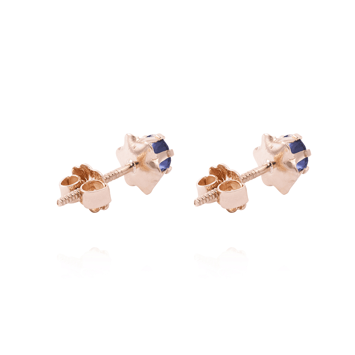 Aros Oro Miel 18kt Zafiro 4mm 3