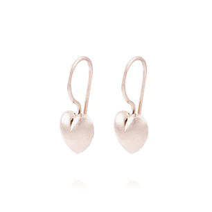 Aros Oro Miel 18kt  Corazón Rigido Mediano