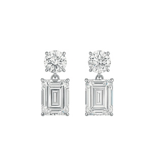 Aros de Plata Esterlina 925 Circonita Emerald Cut