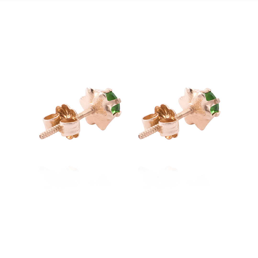 Aros Oro Miel 18kt Esmeraldina 4mm 3