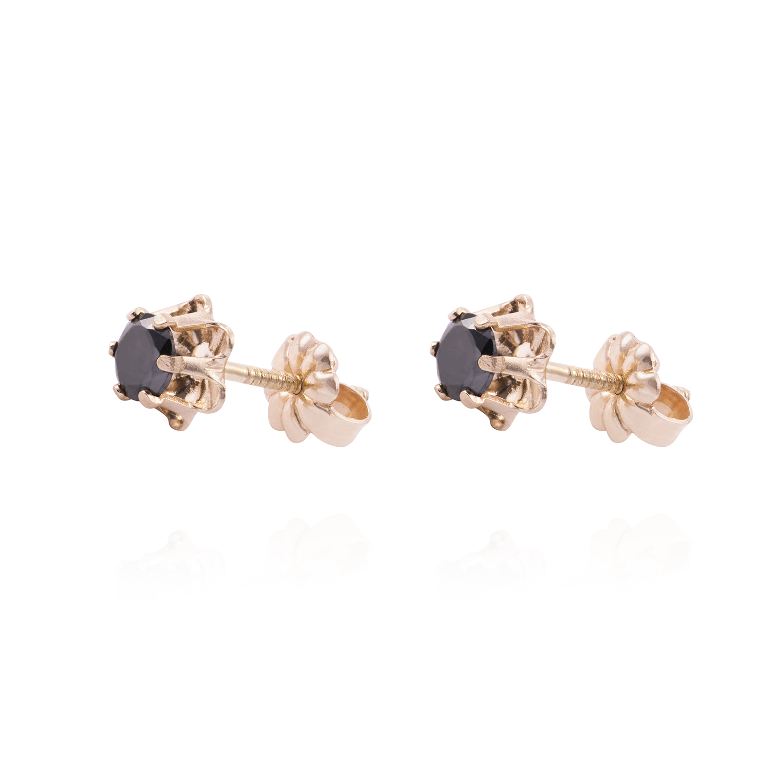 Aros Oro Miel 18kt Ónix 4mm 1