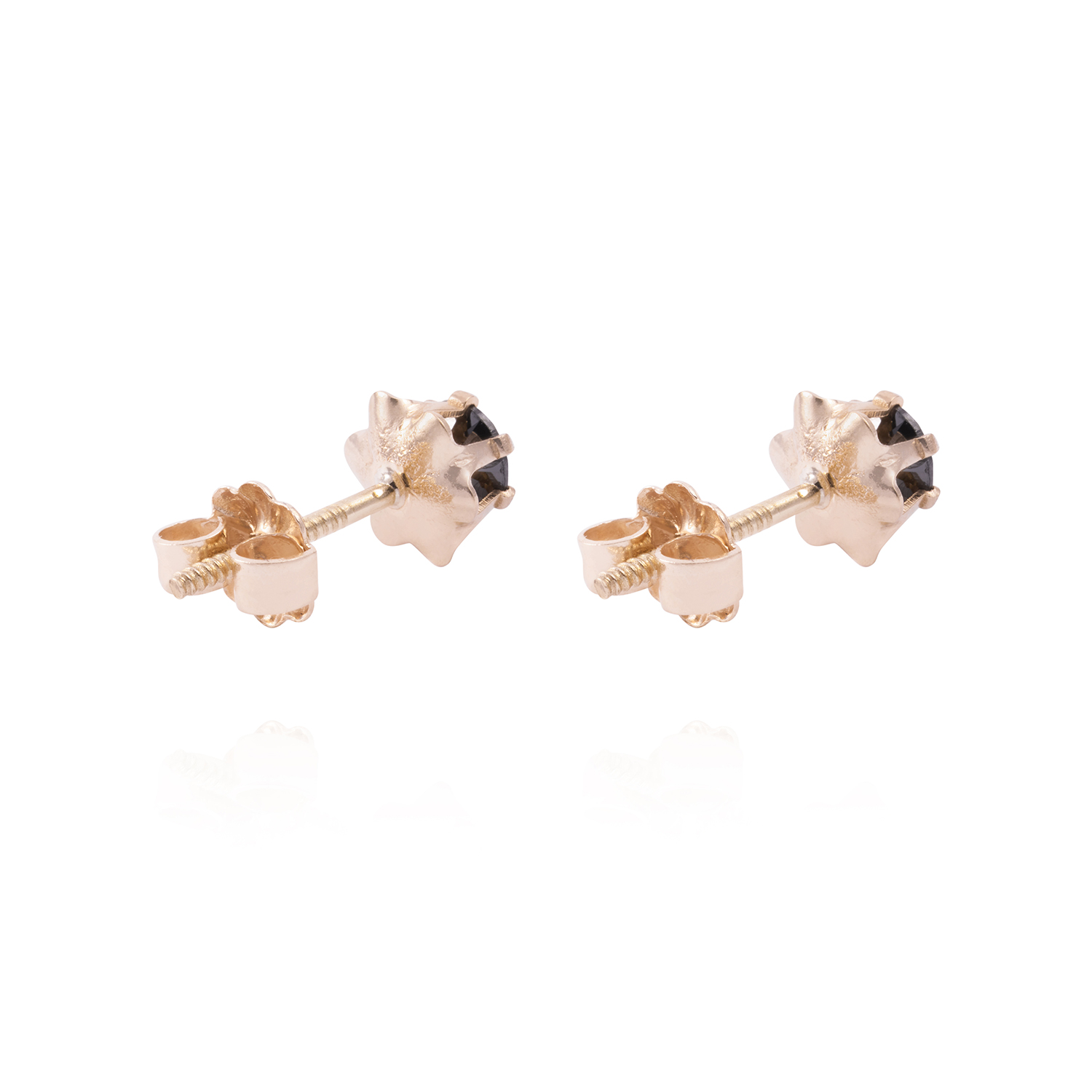 Aros Oro Miel 18kt Ónix 4mm 3