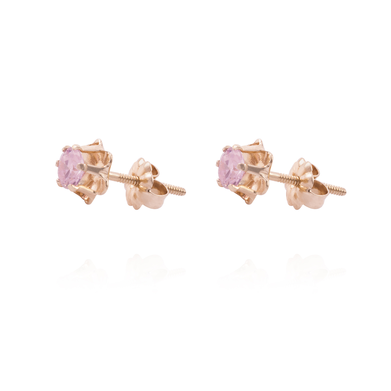 Aros Oro Miel 18kt  Rosa de Francia 4mm 1