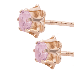 Aros Oro Miel 18kt  Rosa de Francia 4mm