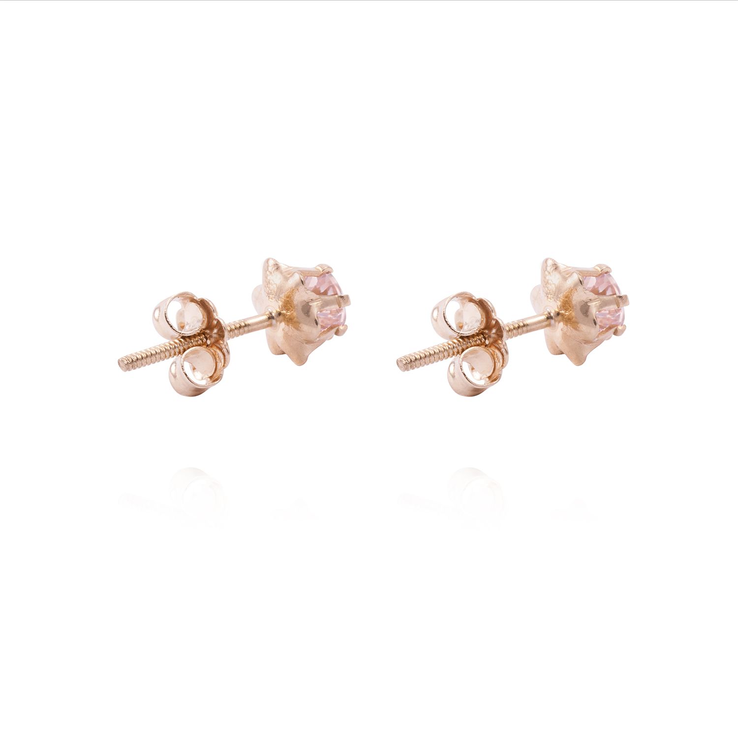 Aros Oro Miel 18kt  Rosa de Francia 4mm 3