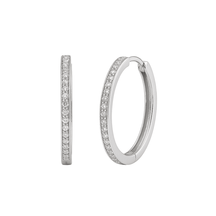 Aros de Plata Esterlina 925 Argollas Grandes XL con Circonita 2