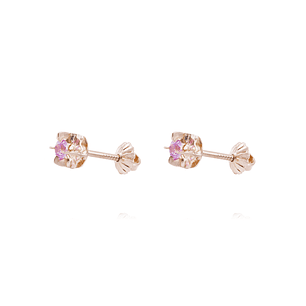 Aros Oro Miel 18kt  Rosa de Francia 3mm