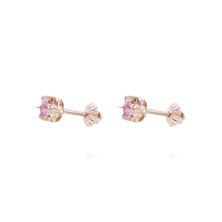 Aros Oro Miel 18kt  Rosa de Francia 3mm 1