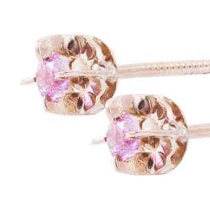 Aros Oro Miel 18kt  Rosa de Francia 3mm