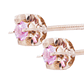 Aros Oro Miel 18kt  Rosa de Francia 3mm - Miniatura 2
