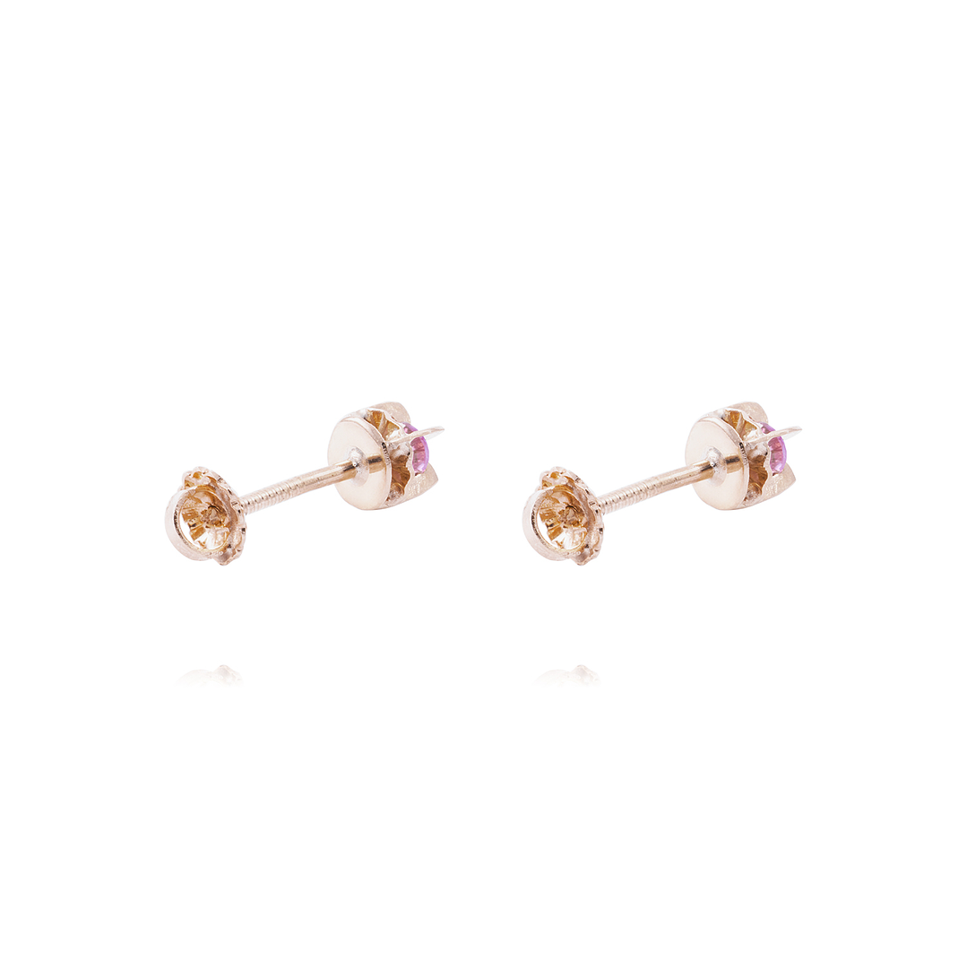 Aros Oro Miel 18kt  Rosa de Francia 3mm 3