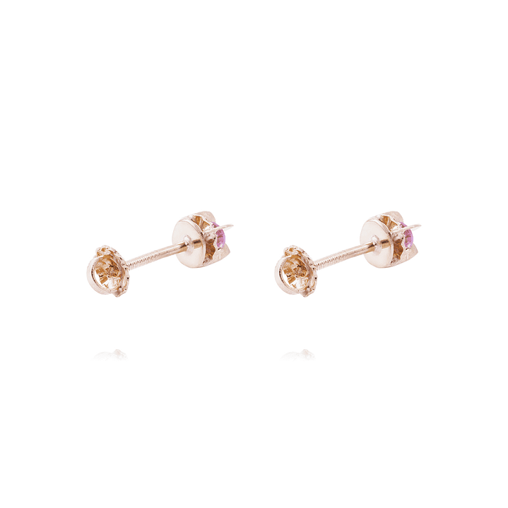 Aros Oro Miel 18kt  Rosa de Francia 3mm 3