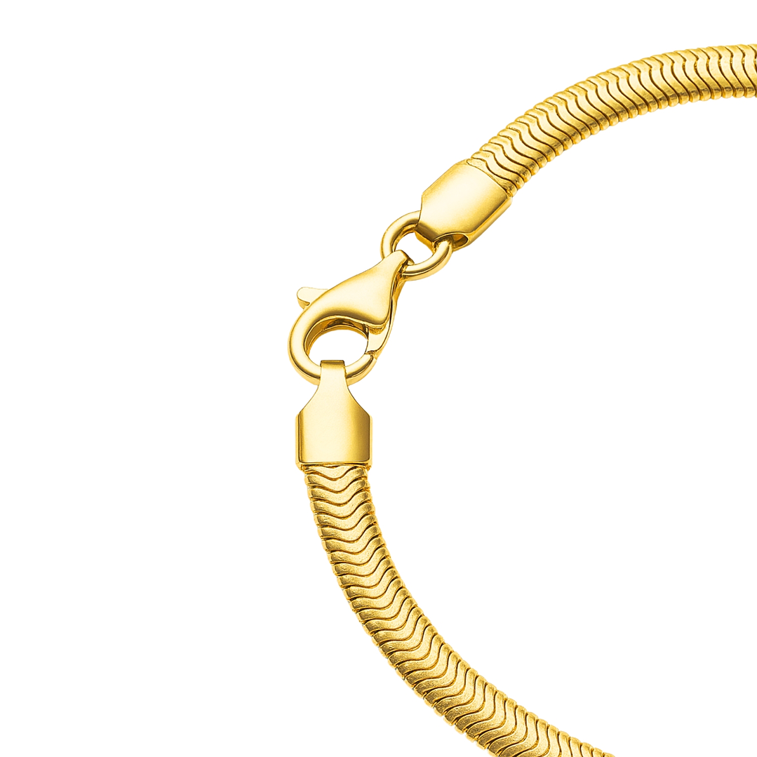 Collar de Plata Esterlina 925 Snake revestido en Oro 18kt 3