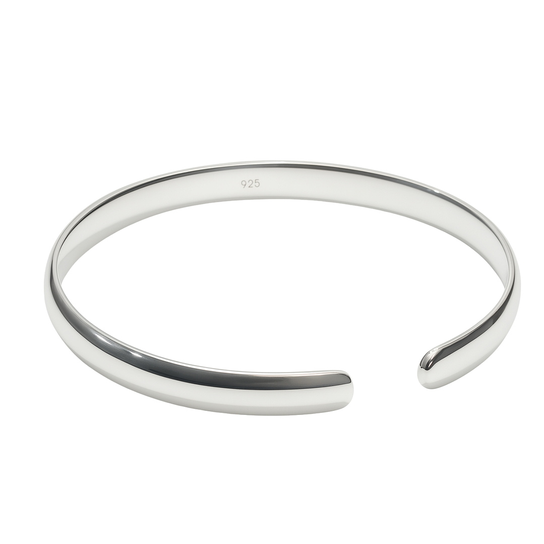 Pulsera de Plata Esterlina 925 Esclava Abierta Curva 2