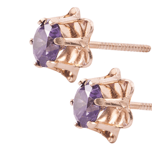 Aros Oro Miel 18kt Amatista Eterna